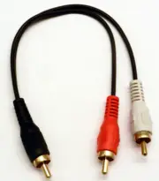 RCA CABLE 3 Male" Y" RCA Splitter Audio Adapter Cable Wire Cord each