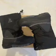 Kamik Snowfall P Waterpoof Winter Lined Snow Boots Black Boys Youth Size 7