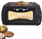 Oven Mini Pizza,Electric Pizza Oven Indoor Oven,Electric Kitchen Bread Maker Appliance,Oven Pizza Maker with Disk & Clamp, 50-400℃ Temperature Control,15 L Countertop Top Plate Aluminium Glass