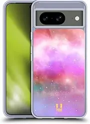 Head Case Designs Magenta Pastel Galaxy Soft Gel Case Compatible with Google Pixel 8