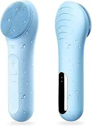 NågraCoola Electric Facial Cleansing Brush - Waterproof and Rechargeable, Exfoliates, Cleanses and Massages Skin - Light Blue