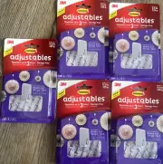 Lot Of 5 Command Adjustables, Repositionable Hooks 6 ct Strips 12 Ct Each