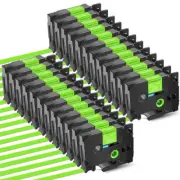TZe MQG35 Label Tape Laminated Lime Green for Brother P-Touch PTP700 1/2" 24Pack
