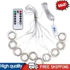 3x3m 300LED Curtain Lamp 8 Modes Copper Wire Fairy String Light w/Remote Control