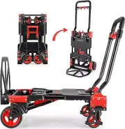 330LB Folding Hand Truck Heavy Duty Carrying, Combination of Four Wheels and Two