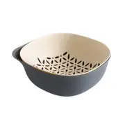 2Pcs Double-layer Plastic Vegetable Sink Quick Drain Basket Fruit Bowl Rice Washing Colander Household Storage Tools Kitchen Organize