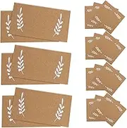 Gogogmee 100Pcs Tented Table Place Cards with Leaves Pattern Writable Blank Name Cards for Elegant Wedding Table Setting for Guest Information Display and Special Events