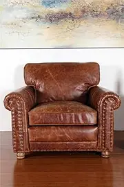 Hudson | Antique Leather Armchair - Coffee