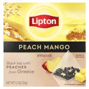 Lipton, Peach Mango Black Tea, 20 Pyramid Tea Bags, 1.2 oz (34 g)