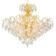 Eglo Fenoullet-1 Brass 9 Light Crystal Pendant Light