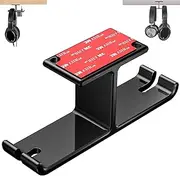 Tongke Headphone Stand Hanger, Aluminum Stick-On Adhesive Under Desk Dual Headset Holder Mount Hook with Cable Organizer Hanger for Gaming Headphone Earphone (Black)