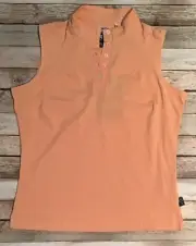 Adidas ClimaLite Womens Size M Light Orange 'Stretch' Sleeveless Polo NWT