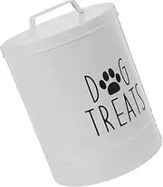 BESTonZON Dog Food Storage Container with Lid Airtight Metal Treat Bucket for Kitchen Counter Pet Dry Food Storage Barrel Grain Bucket