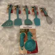 KitchenAid Aqua Sky Utensils and Measuring Cups/Spoons- 14 Total Pieces