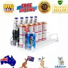 Fridge Can Dispenser Rack Adjustable Self Pushing Drink Organizer Holds 10 to 15