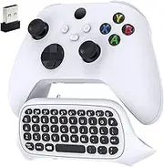 Controller Keyboard for Xbox Series X/S/One/One S,Wireless Chatpad Bluetooth Gaming Keypad with USB Receiver,Built-in Speaker,3.5mm Audio Jack Accessories for Xbox (Controller Not Included),White