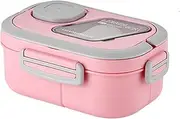 [Bafnsiji] Lunch Box for Adults, Bento Lunch Box Container, Large Capacity Bento Lunch Box, Double Layer Bento Box with Sauce Box, Microwave Dishwasher Safe,B