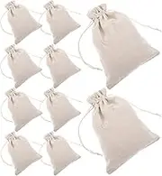 IMIKEYA 10pcs Cotton Drawstring Bags Versatile Canvas Linen Storage present Wrap Pouches for Rice Packaging Home Organization Decoration More Breathable Secure Design