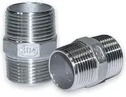 2pcs Male Hex Nipple Pipe Fittings, 1 inch NPT Threaded Pipe Adapter Fittings Equal Nipples Connectors, Stainless Steel 304 Heavy Duty Straight Male Pipe Fitting Adapter