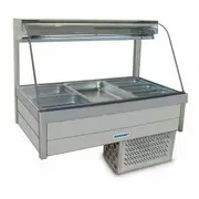 Roband Curved Glass Refrigerated Display Bar 6 pans - Piped and Foamed only (no motor) - Cold Bain Maries (RB-CFX23RD) - CFX23RD-RB