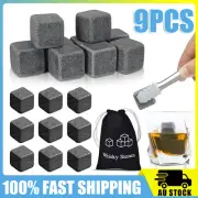 9x Whiskey Stones Ice Melts Reusable Natural Marble Chilling Rocks Cubes