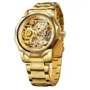 Men's Skeleton Automatic Tourbillon Watch Self-Wind Hollow Mechanical Watch T...