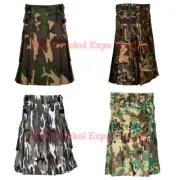 Men's Stylish Scottish Military Utility Kilts Highland 100% Cotton Unisex kilts