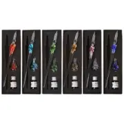 Glass Dip Pen Kit Handmade Handwriting Outdoor Traveling Sketch Portable Tool