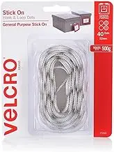 VELCRO Brand - Sticky Back Hook and Loop Fasteners | General Purpose Peel & Stick | Perfect for Home or Office | 22mm Coins | Pack of 40 | White