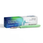 FifthPulse Sterile Disposable Scalpel, Stainless Steel #14 Blade Size - 10 Pack