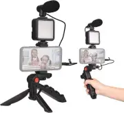 Andoer Smartphone Vlog Kit Mini LED Video Light + Cardioid Microphone + Extendab