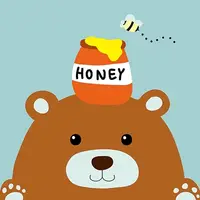 在飛比找PChome24h購物優惠-LOVIN 1幅可愛蜂蜜熊(10)超萌韓版數字油畫可愛動物系
