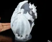 Awesome 6.9" Agate Geode Carved Crystal Dragon Sculpture, Crystal Healing