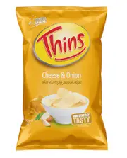 Thins Cheese and Onion Potato Chips Pack 175g