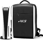 Ps5 Carrying Case, Console Carrying Case Compatible Playstation 5 and Ps5 Digital Edition, Waterproof Portable Backpack Storage Bag, Travel Ps5 Bag for Playstation Controller