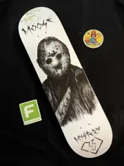 RARE SIGNED Moose Jason Vorhees Horror Movie Mystery Skateboard Deck AUTOGRAPH