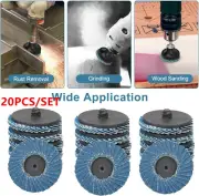 20 X 2" 60 Grit Flap Sanding Discs Wheel Type R Roloc Threaded Twist Lock
