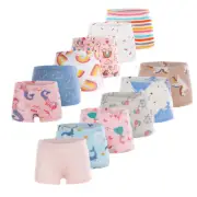 6 Pack Girls' Underwear 100% Cotton Boxer Briefs Soft Hipster Boyshorts Panties