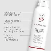 EltaMD UV AOX Mist Mineral Sunscreen Spray SPF 40 Body Spray 5OZ EXP: 12/26 *NIB