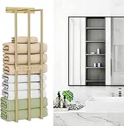 Uptyia Bath Towel Bars,Towel Racks for Bathroom Wall Mounted, Towel Storage, Metal Bath Towel Holder for Folded Large Washcloths (Gold)