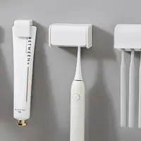 在飛比找生活市集優惠-白色壁掛翻蓋牙刷收納架 電動牙刷架