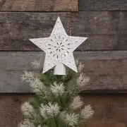 Whitewashed Star tree Topper - New! - GL14312S
