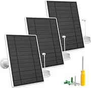 7W Solar Panel Charger Compatible with Ring Stick Up Cam & Spotlight Cam Battery, 5V Continuous Solar Power for Ring Camera, 3.5mm Plug to Device, 13ft Cable IP65 Waterproof, Adjustable Mount, 3 Pack