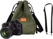 Camera Bag with Drawstring Camera Storage Bag Lens Case Portable Adjustable Shoulder Strap for Photographers Traveling