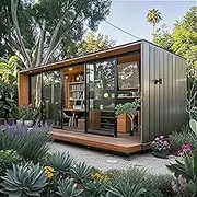 Luxury Prefab Modular Tiny Home - Customizable Mobile Bar & Office with Bedroom, Full Kitchen & Bathroom | Portable Container House for Backyard or Studio
