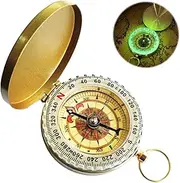 Compass for Navigation, Vintage Pocket Compass with Luminous Dial, Waterproof Metal Compass for Camping, Orienteering, Hiking, Survival, Clamshell Design for Easy Carry