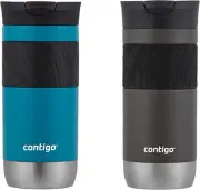 Contigo Snapseal Insulated Travel Mug, 16 Oz, Sake/Juniper, 2 Pack