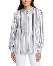 NYDJ Pleated Peasant Blouse