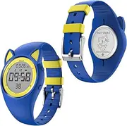 HUYVMAY No App Fitness Tracker Pedometer Watch, Long Battery Life, Rechargeable Watch with 2 Alarm Clocks, Stopwatch, Distance/Calorie/Step Counter for Boys Girls Kids Aged 5 and Above (Blue)