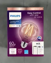 Philips Tunable G25 60W Equivalent Dimmable Smart Wi-Fi WiZ Con Light Bulb